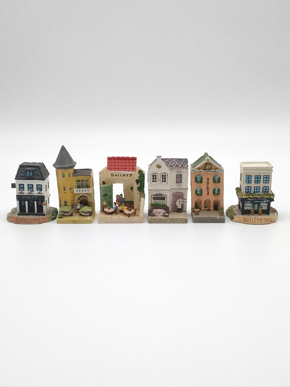 Lot of 6 Vintage Baileys Limited Edition Miniature Houses 1995-2001